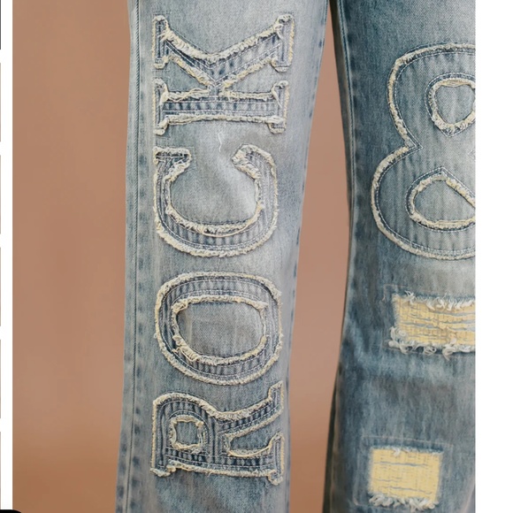 Oli & Hali Rock & Roll Mineral Washed Jeans Women’s Denim Jeans Wide Leg S106 - Picture 9 of 10